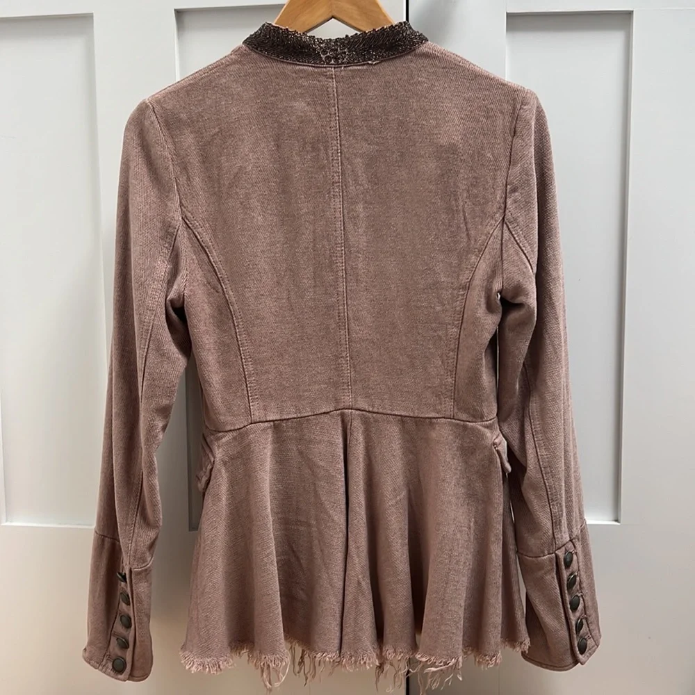 Free People Dusty Rose Military-Style Jacket
